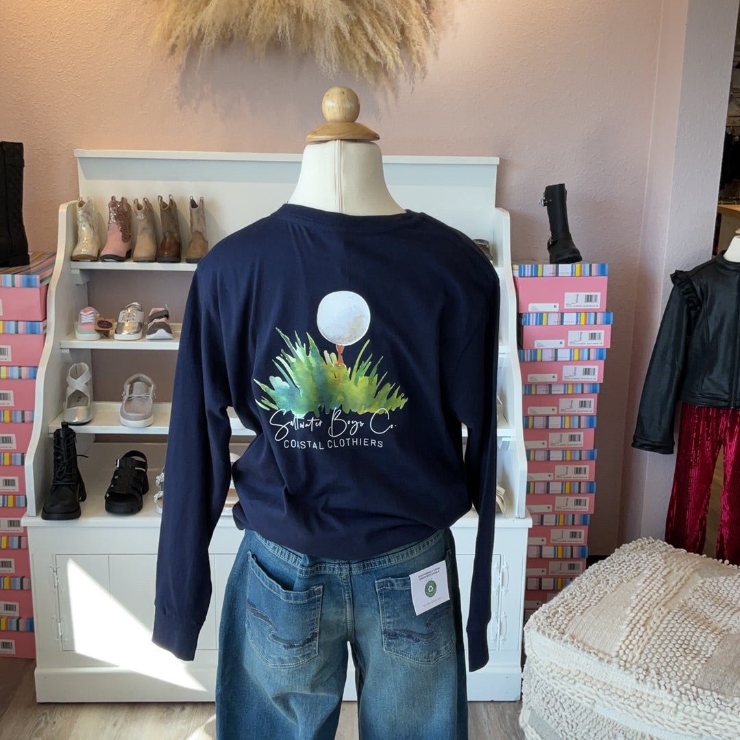 Sea Island Long Sleeve Tee Navy
