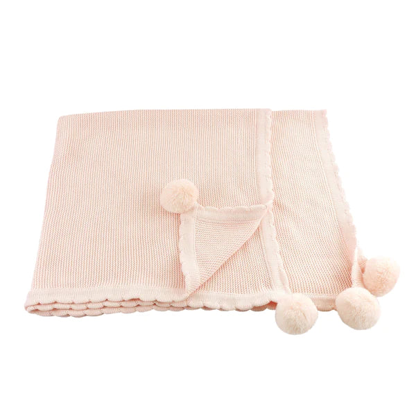 Blush Pink Pom Pom Blanket