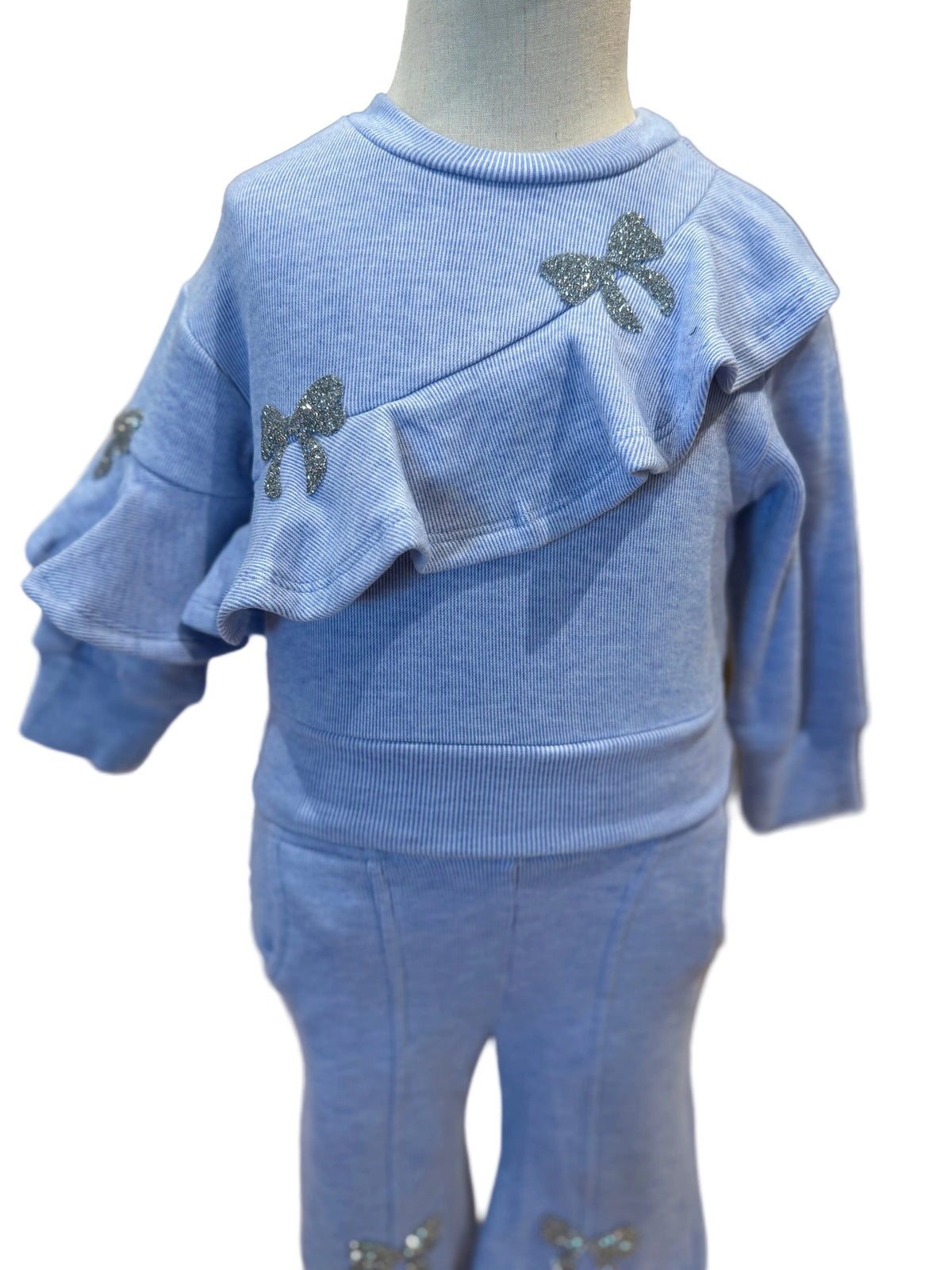 Velour Top W Asymmetrical Ruffle