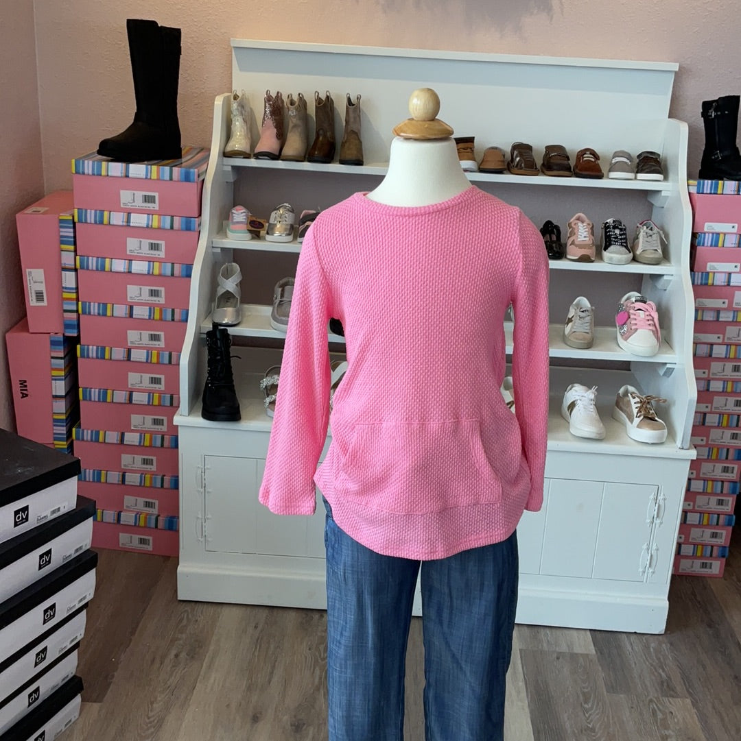 HOT PINK WAFFLE TUNIC