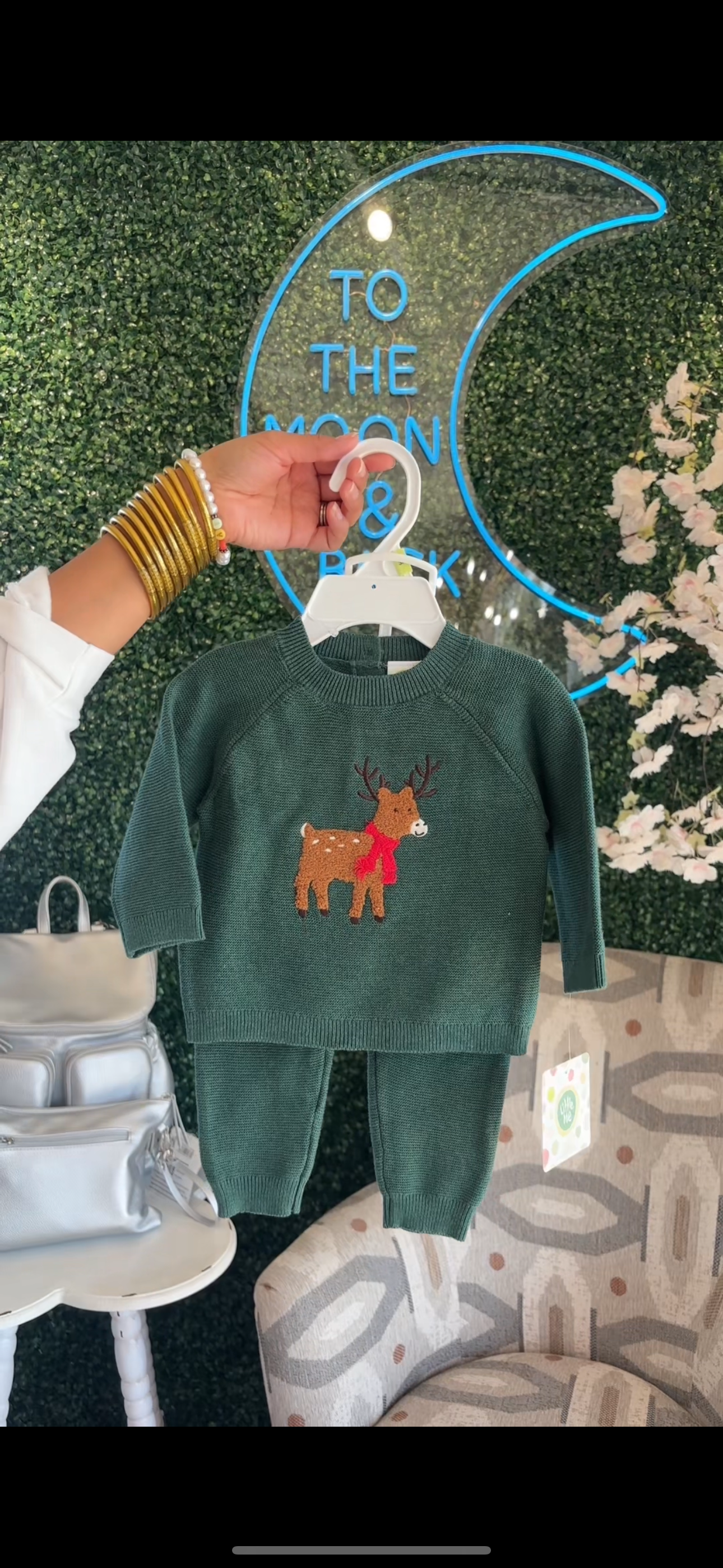 Green Deer Sweater Set