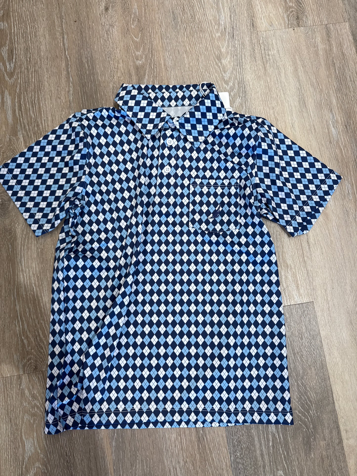 Miles Performance Argyle Print Polo