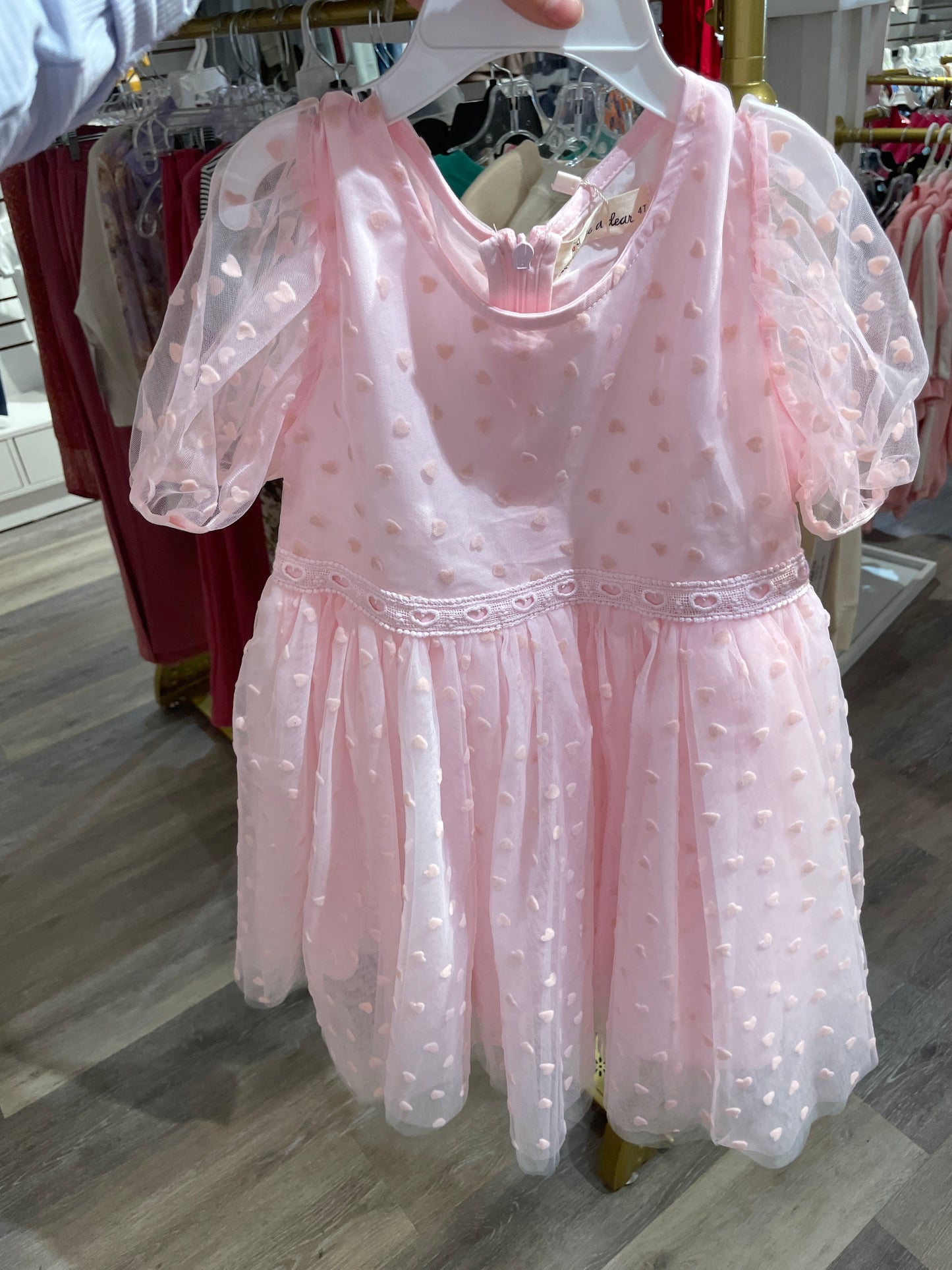 VELVET HEART MESH DRESS