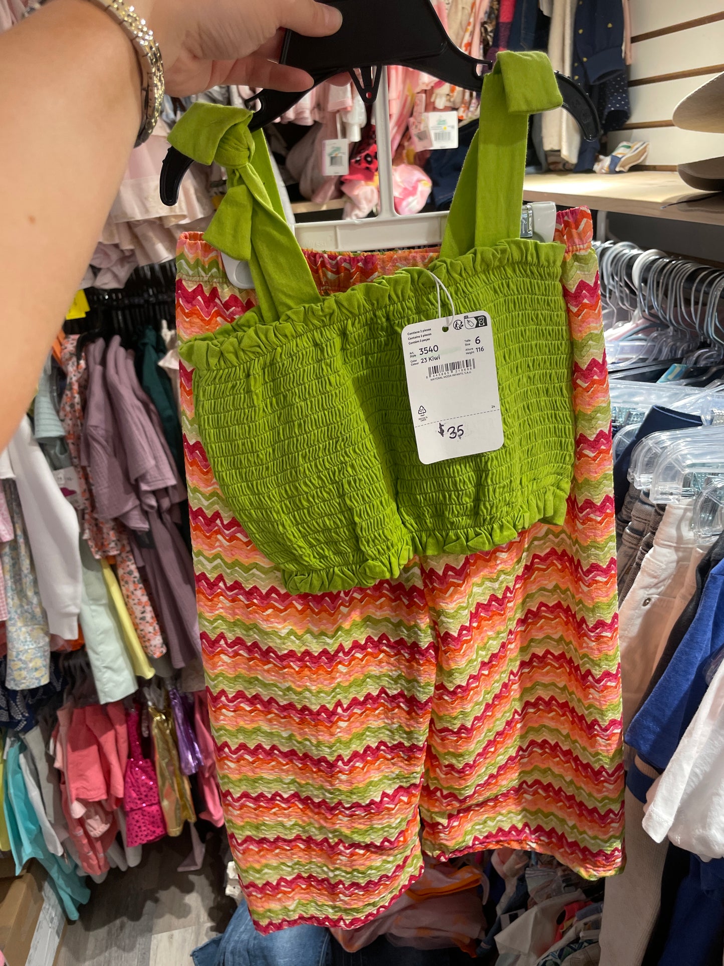 PANTS WITH SMOCKED TOP SET