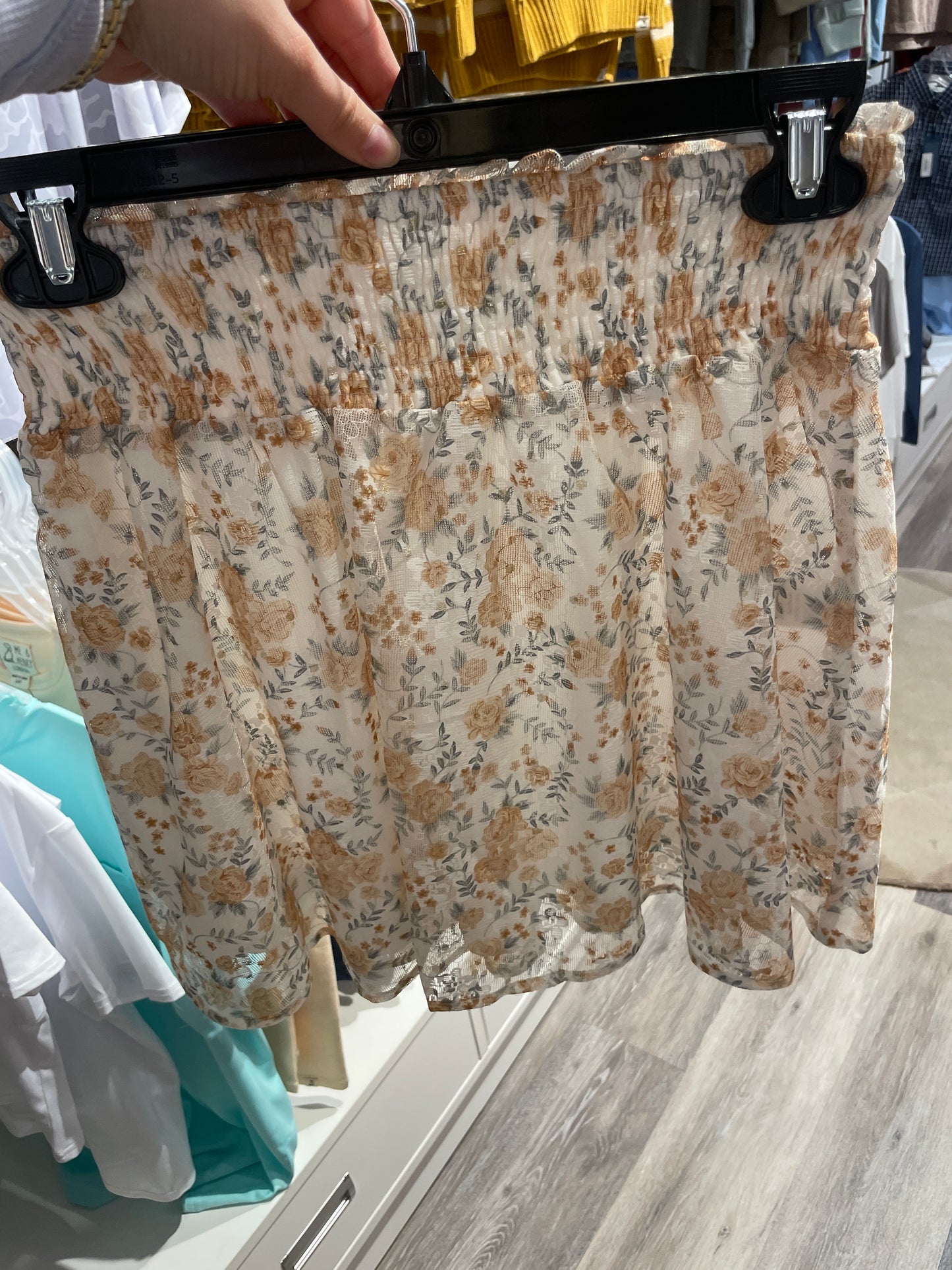 Floral Honey Eyelet Smocked Skirt