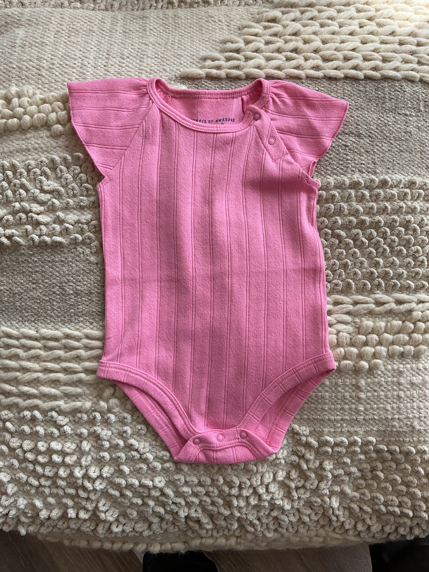 PINK FLUTTER POINTELLE BODYSUIT