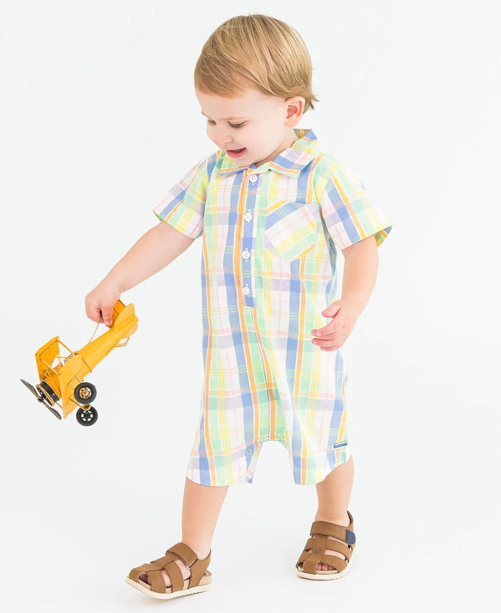 Clubhouse Rainbow Button-Up Romper