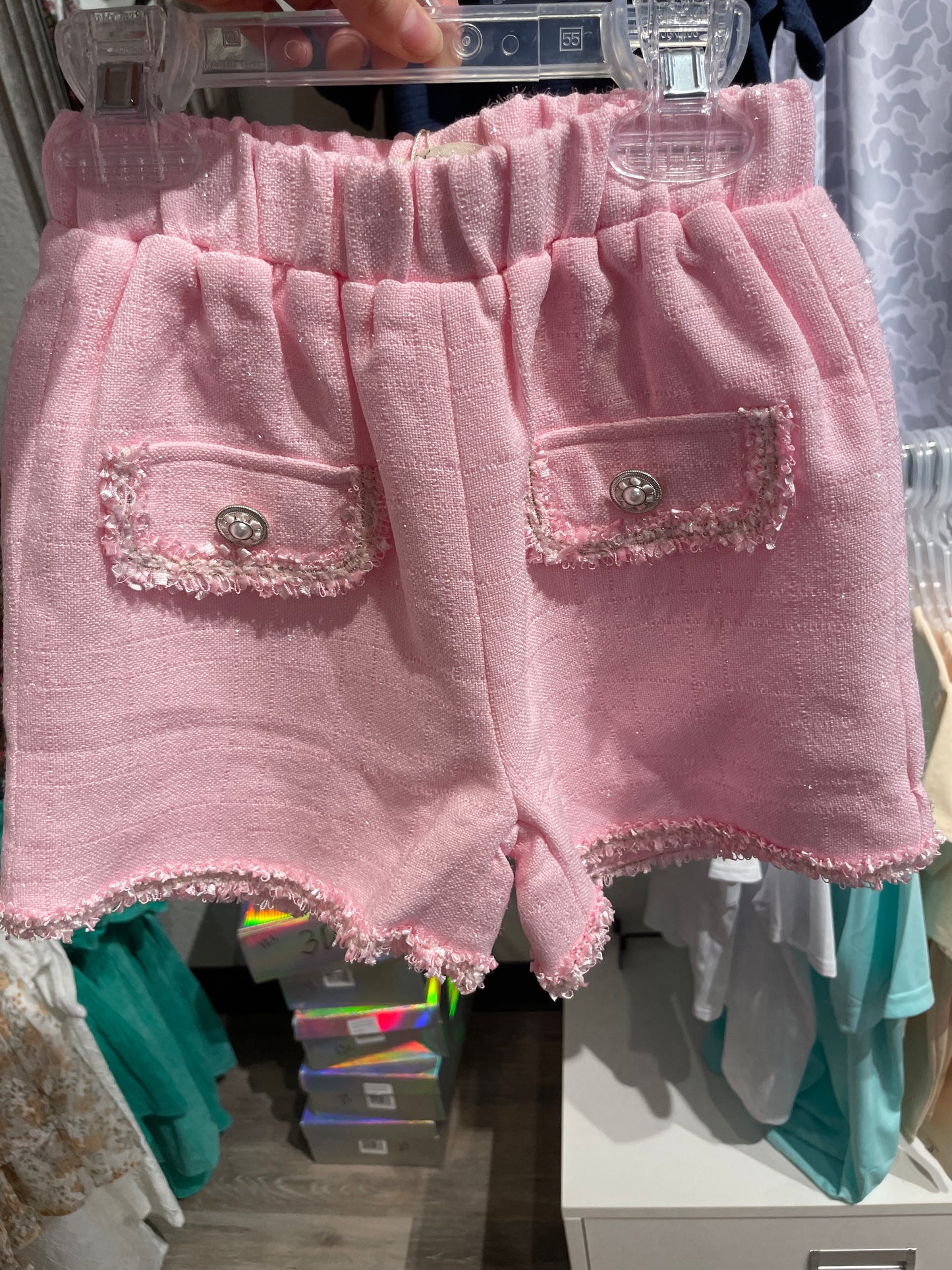 Novelty Button Tweed Shorts