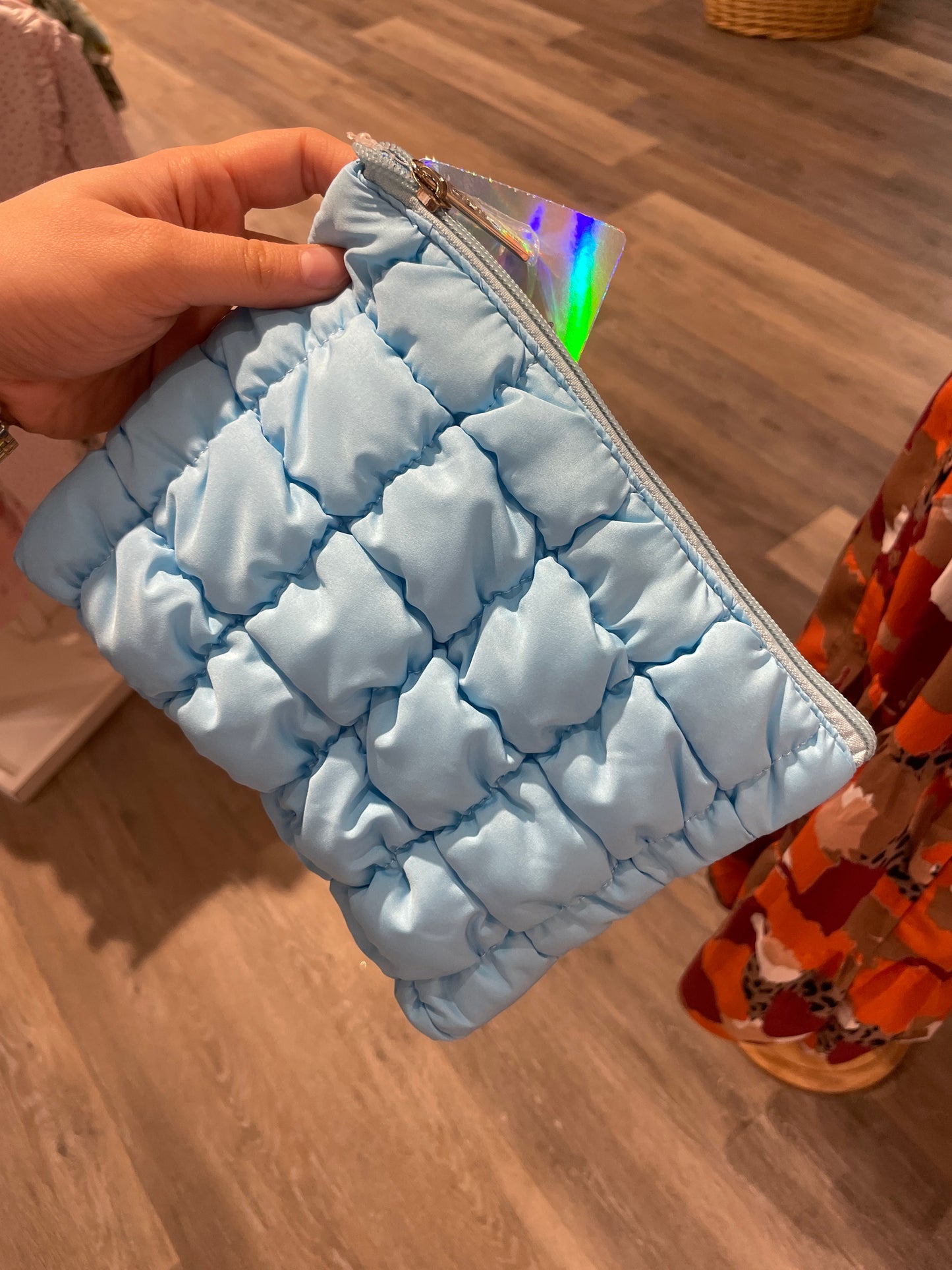 Blue Puffy Pouch