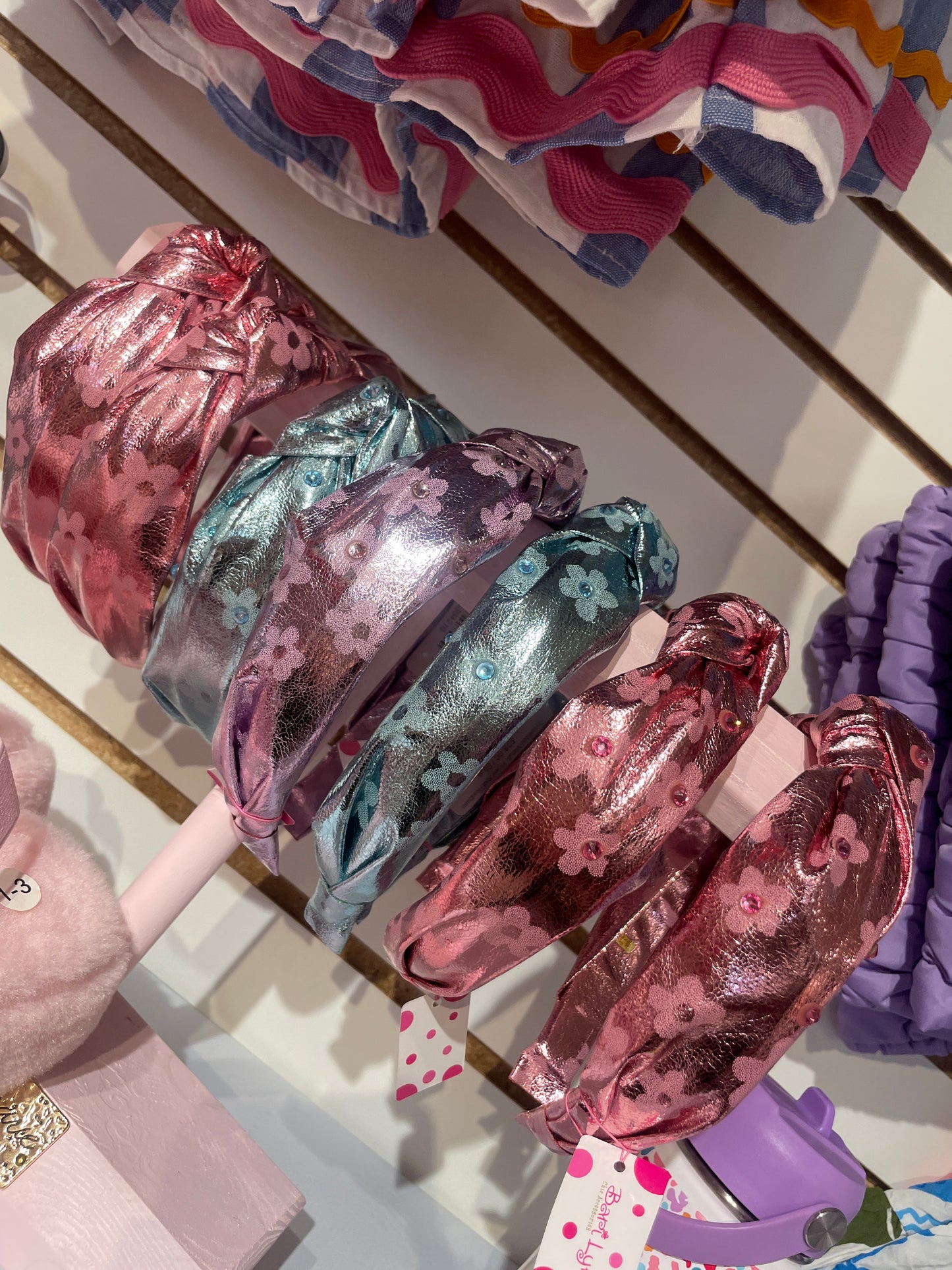 Crystallized Mettalic Flower Knot Headband