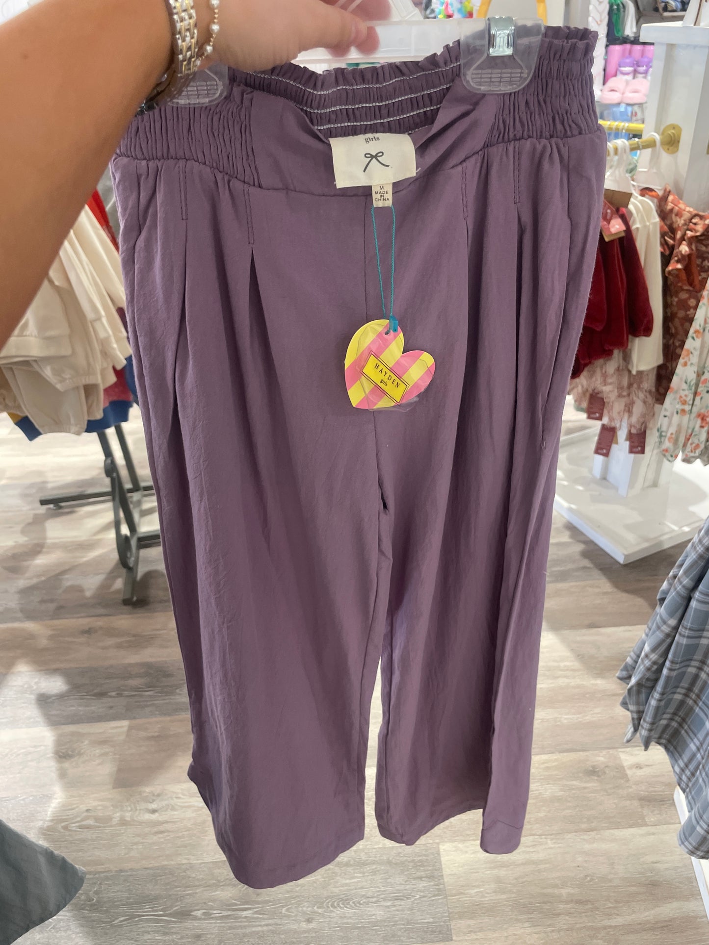 Smock Waist Detailed Pleated Wide Leg Pants