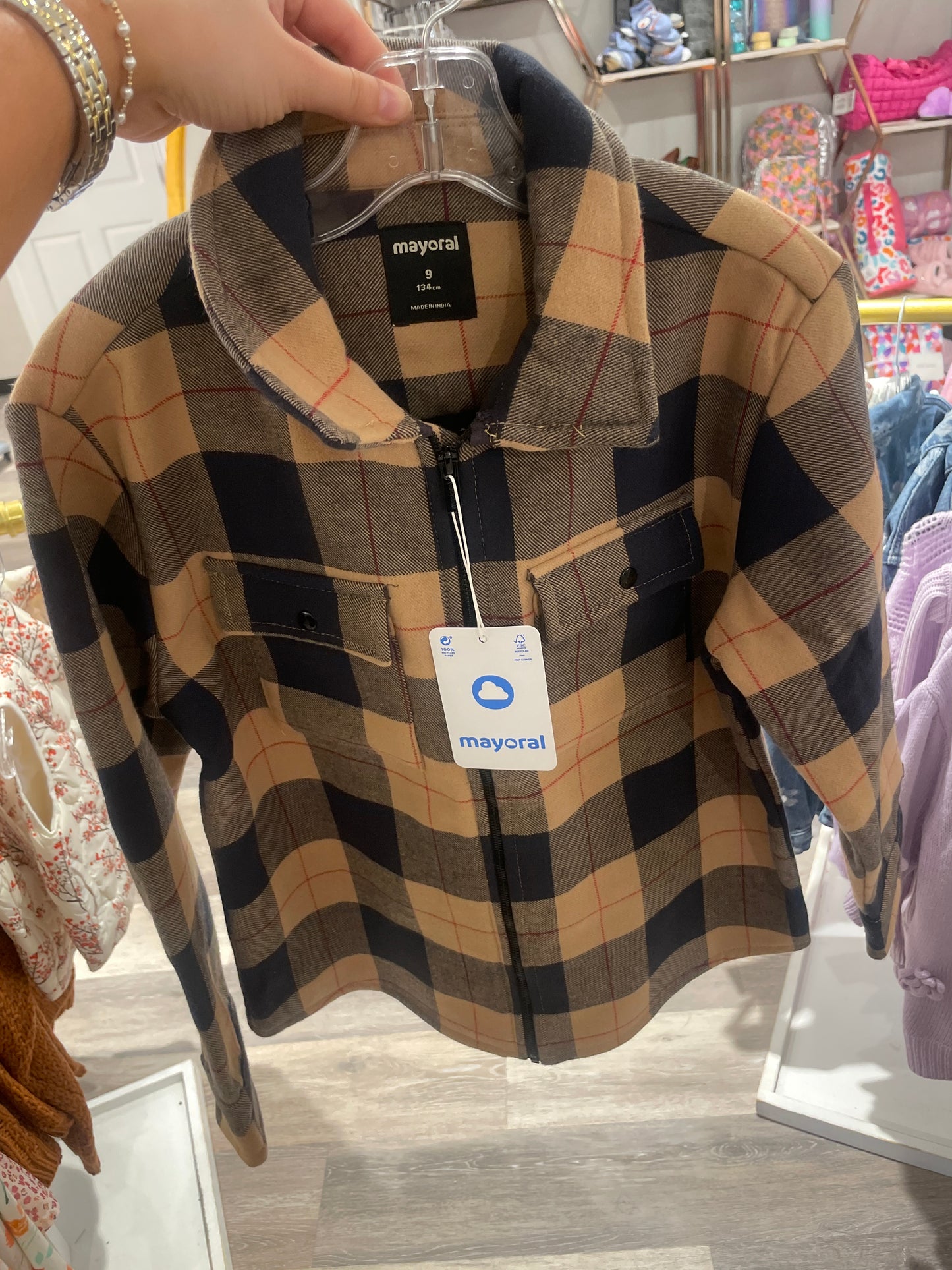 Toffee Checkered Jacket