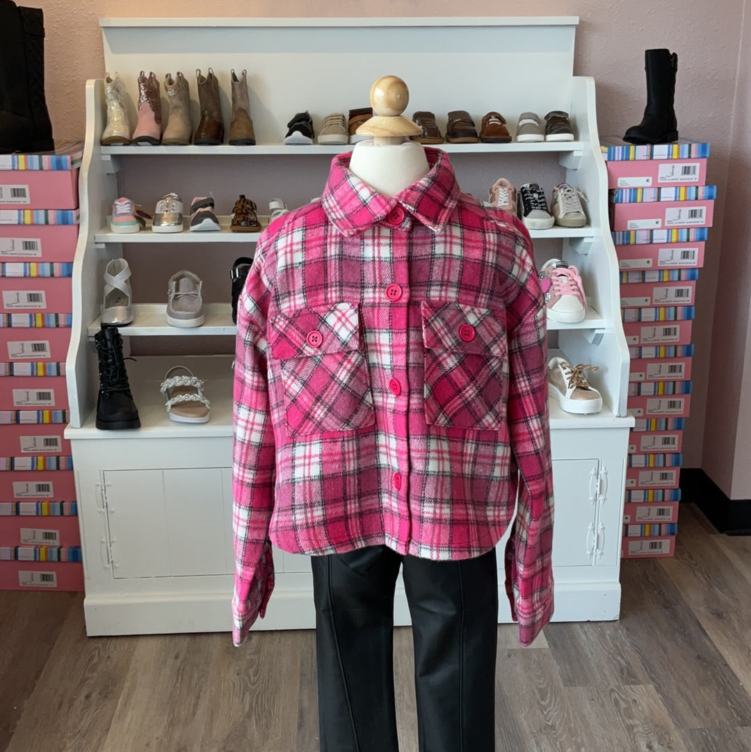 L/S SHIRT JACKET-FUSCHIA