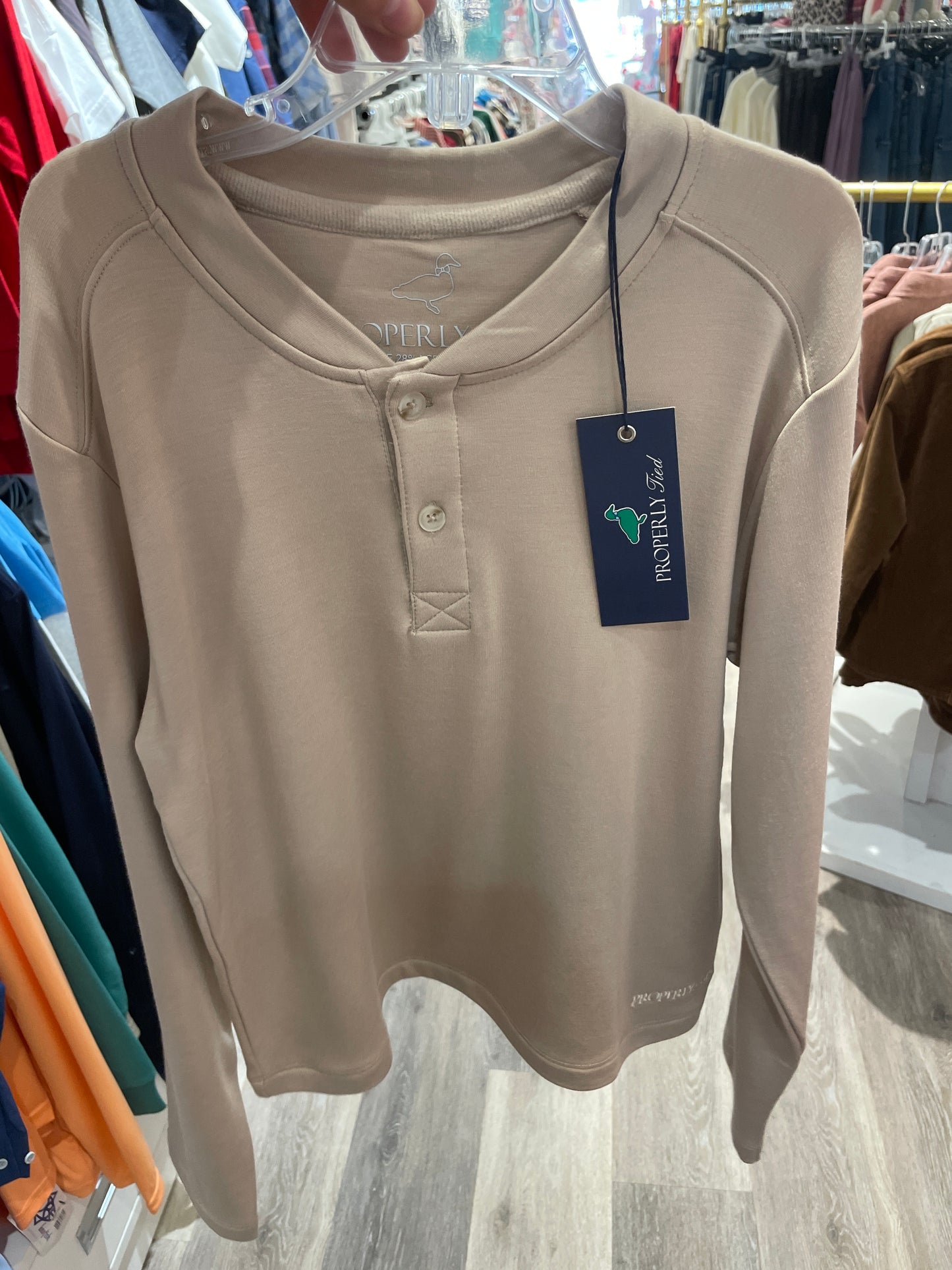 Boys Shoreline Henley LS Birch