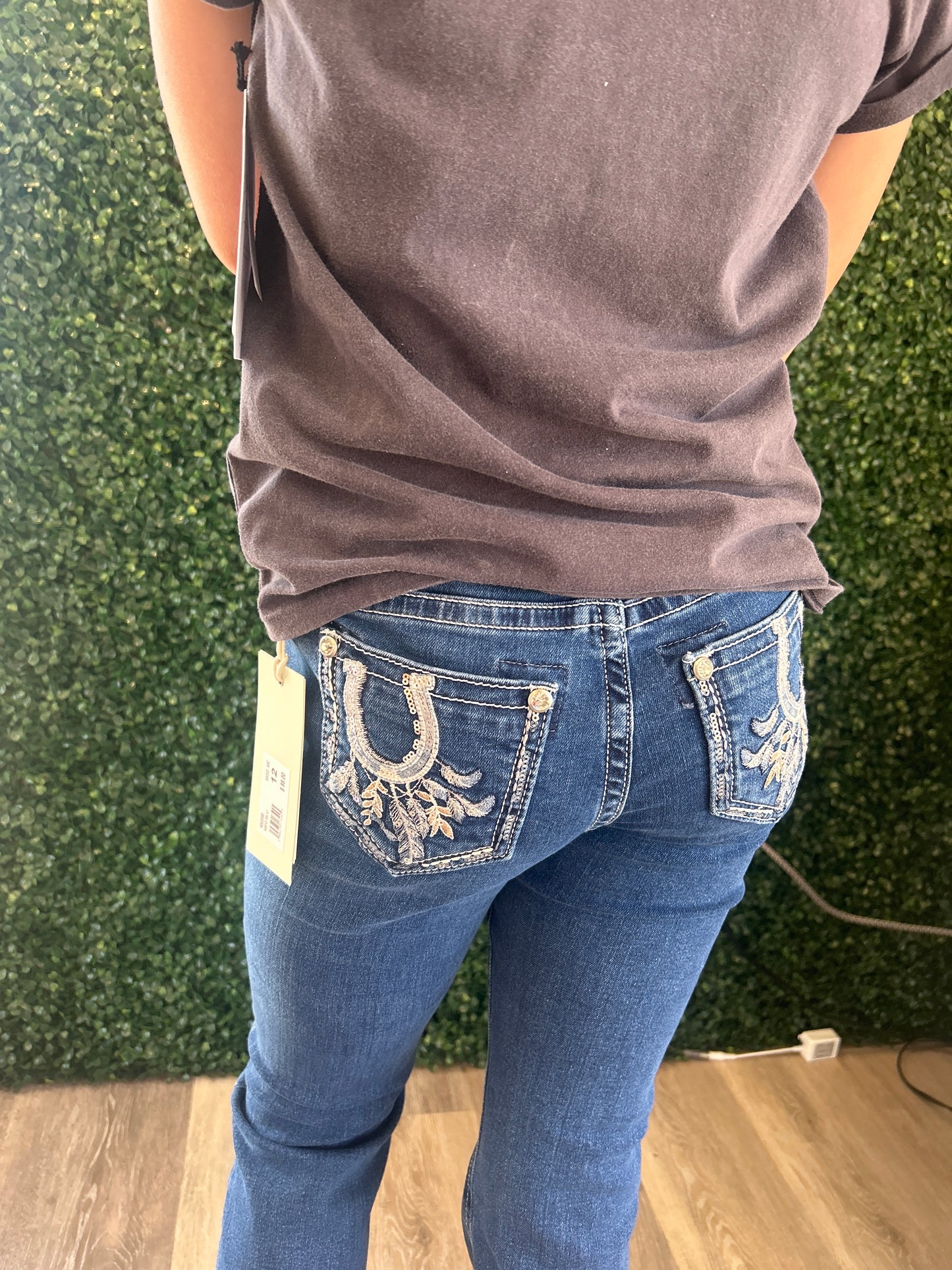 Sequin Horseshoe Miss Me Jean