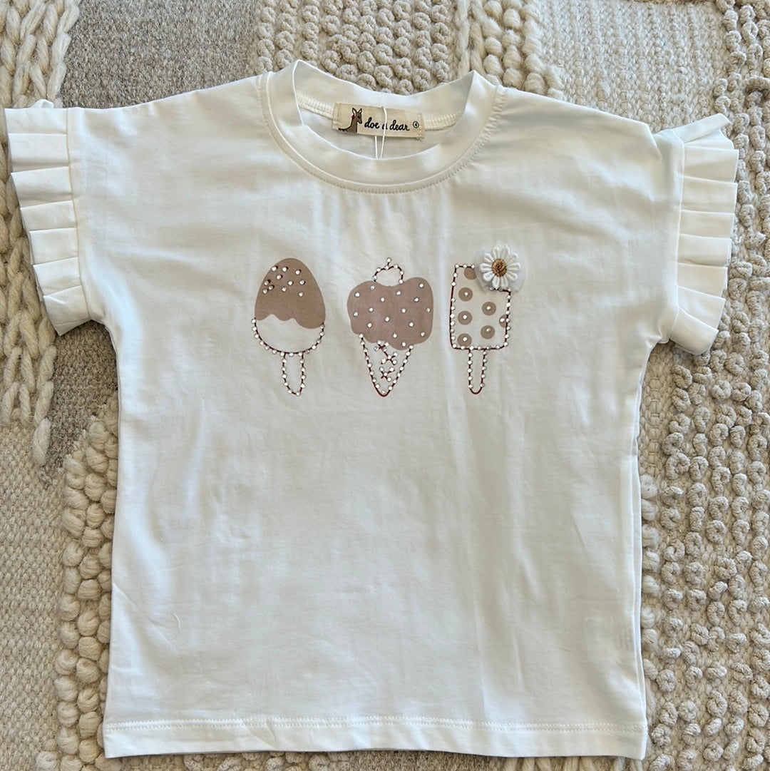 RUFFLE SLV ICE CREAM TEE