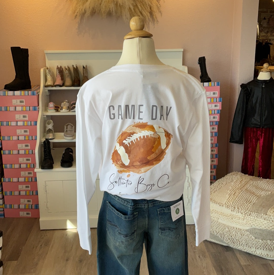 Football Long Sleeve Tee White