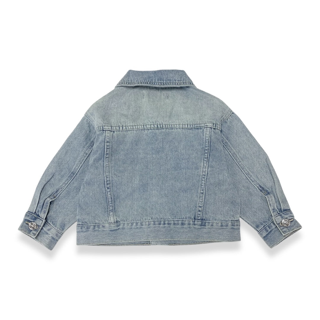 Light Wash Rhinestone Denim Jacket