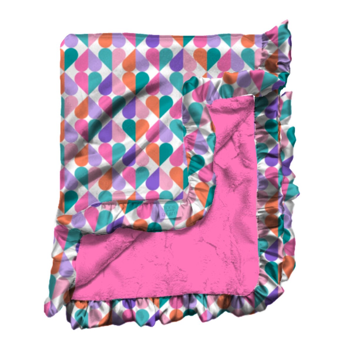 Sweet Heart Satin Ruffle Blanket