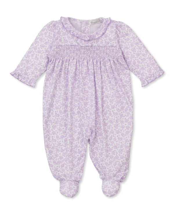 SUMMER GARDENS LILAC SMOCKED FOOTIE