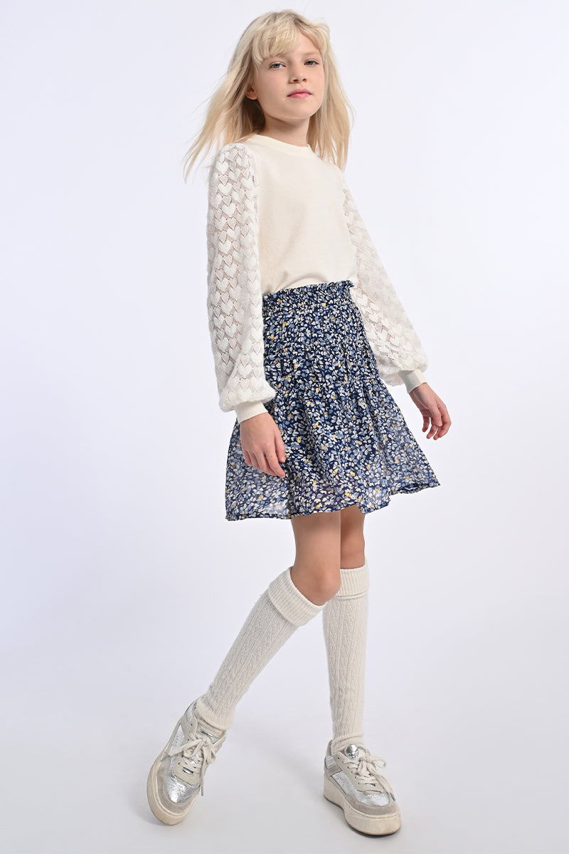 Girls Blue Nora Woven Skirt