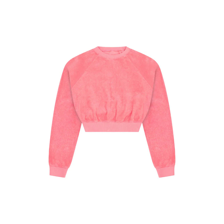 Terry Cloth Cropped Sweatshirt