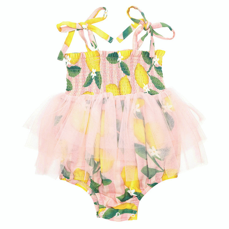 Pink Stripes and Lemons Tutu Dress