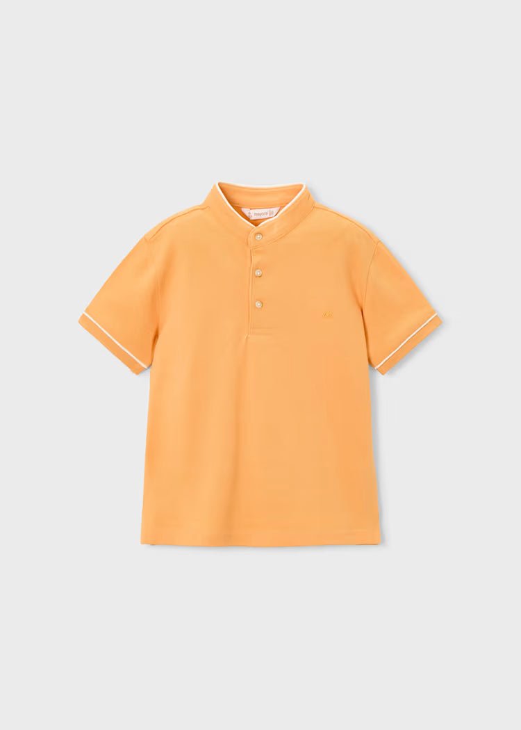 Peach Baby Short Sleeve Henley Polo