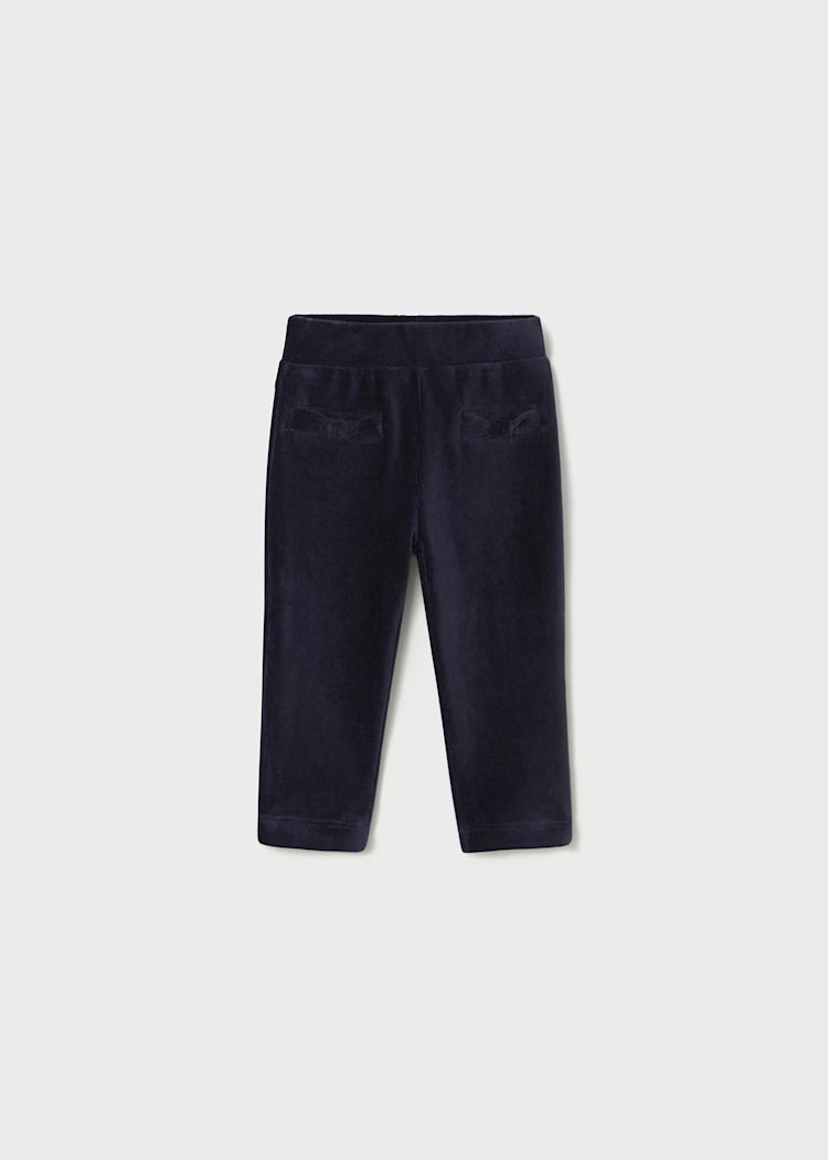 Navy Basic Cord Knit Trousers