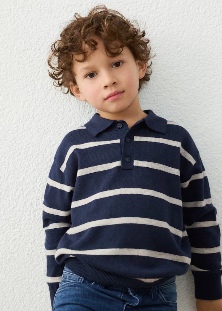 Navy Knit Polo