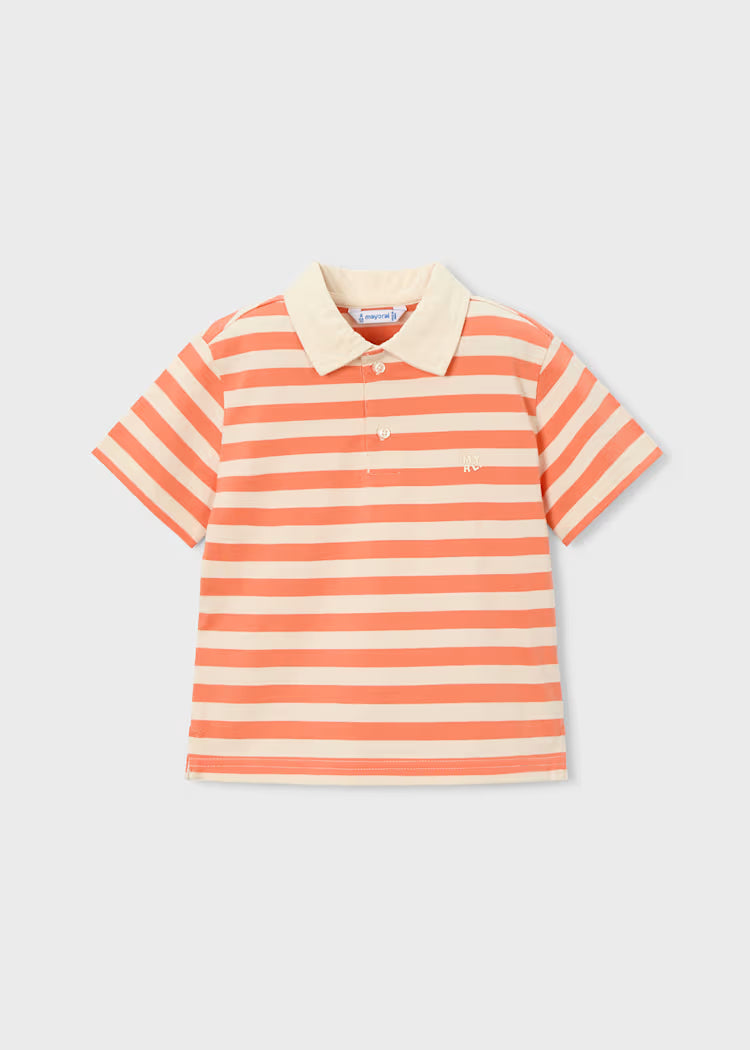 Boys Striped Polo Shirt Orange