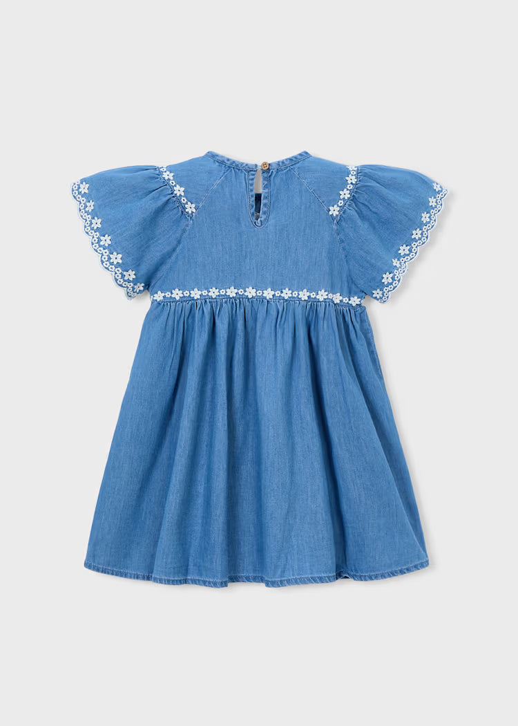 Girl Embroidered Medium Denim Dress