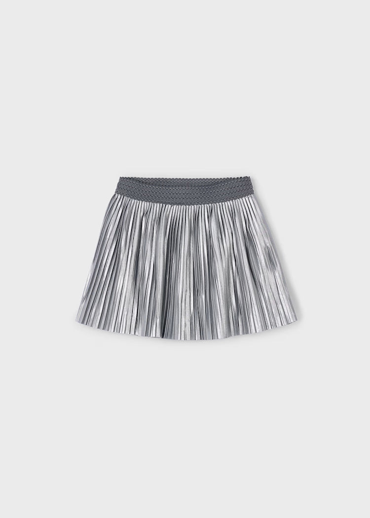 Girl's Silver Pleated Skirt