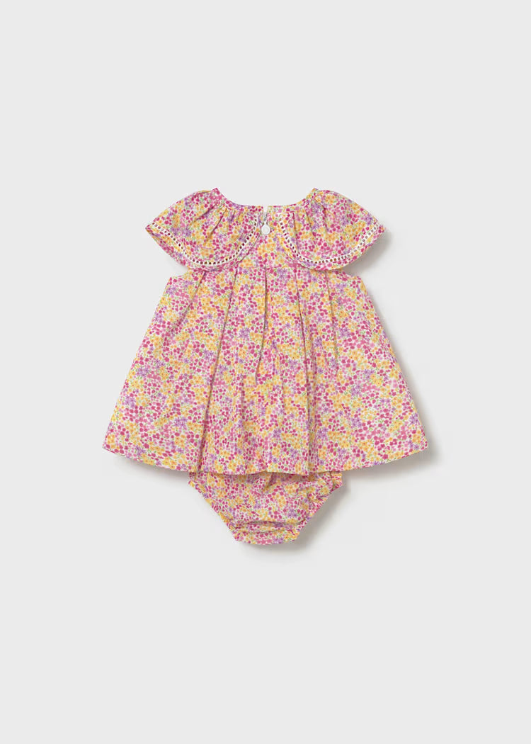 Newborn Flower Printed Dress W/ Bloomers