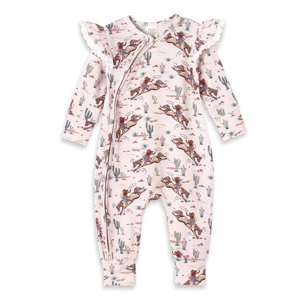 Prairie Lace Edge shldr Zipper Romper