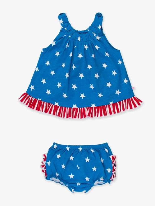 Stars and Stripes Knit Swing Top and Bloomer Set