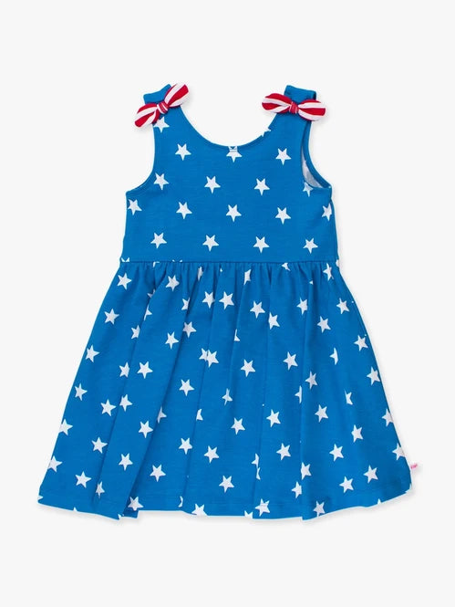 Stars & Stripes Tie Shoulder Twirl Dress by