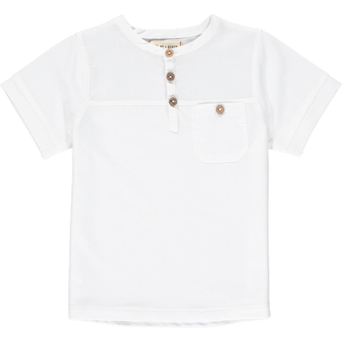 Boardwalk White Henley Polo