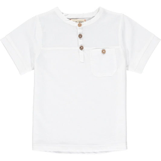 Boardwalk White Henley Polo
