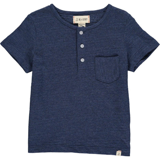 Dodger Navy Ribbed Henley Polo