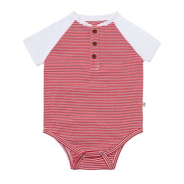 Red/White Stripe Raglan Onesie