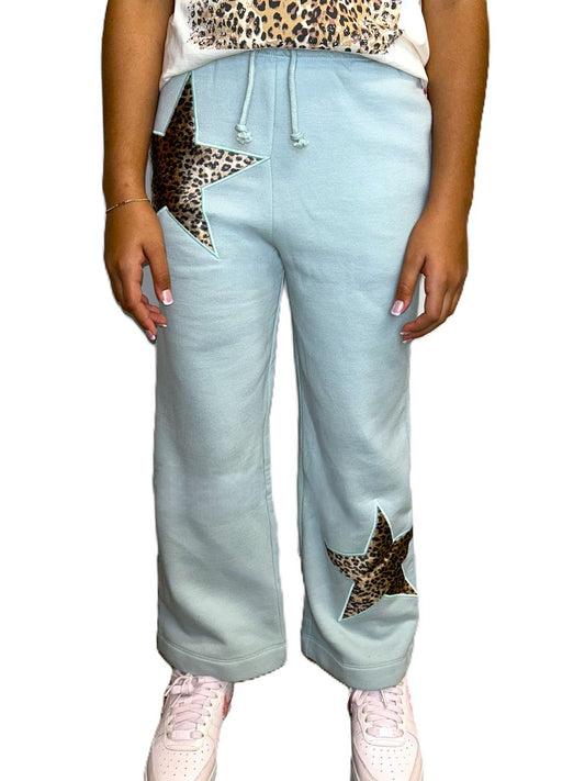 Velvet Animal Print Stars Sweatpants