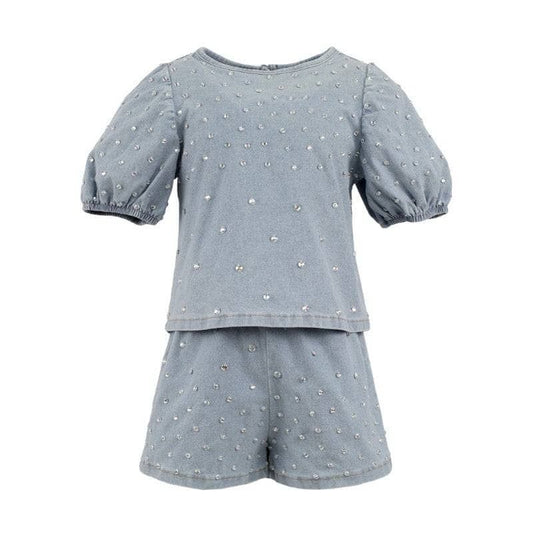 Gem Denim Short Set