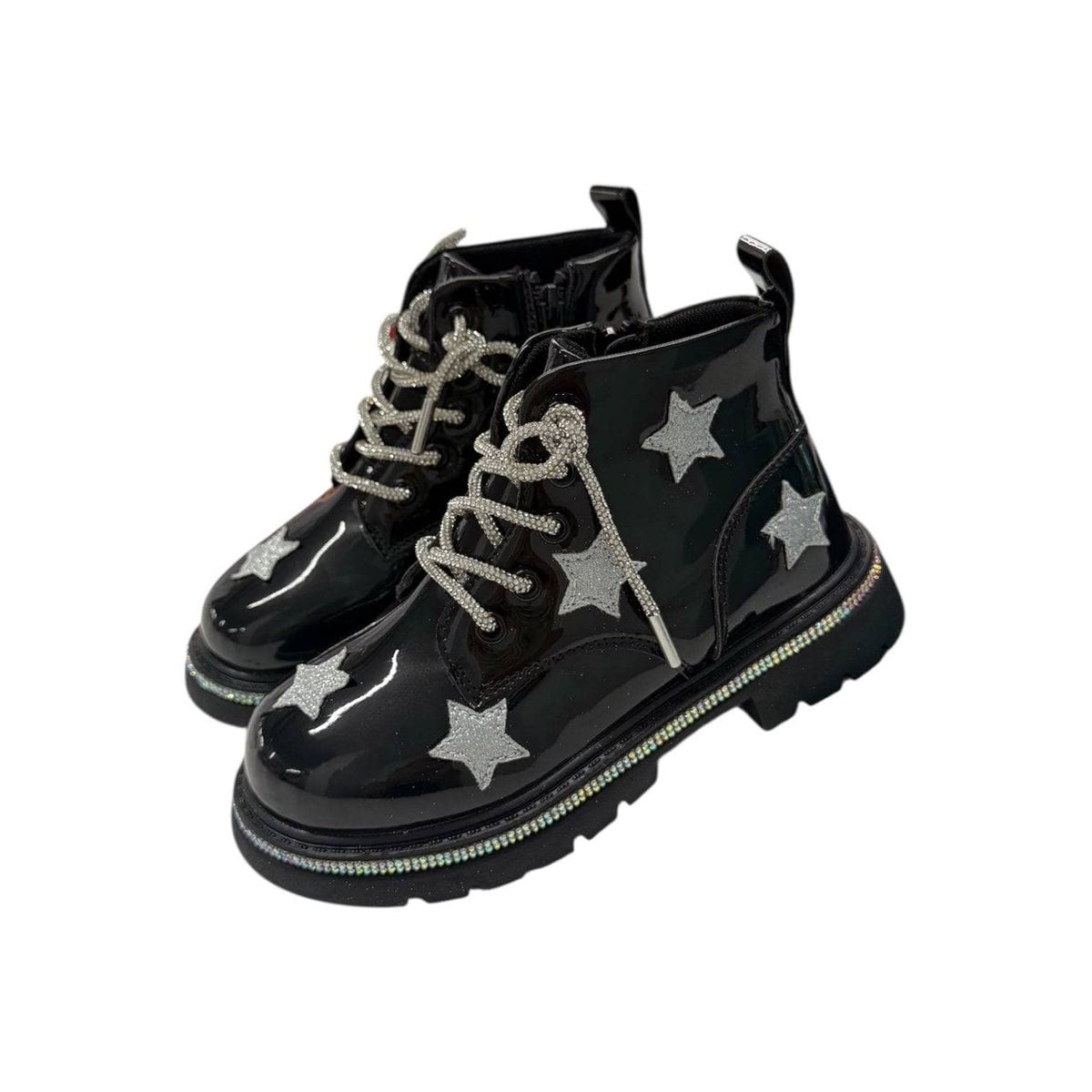 Black Rainbow Shimmer Stars Boots