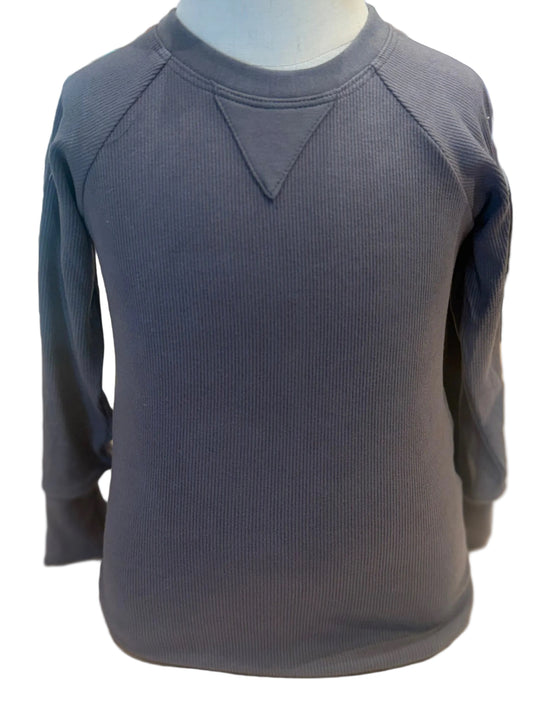 Tornado Grey Ribbed Top