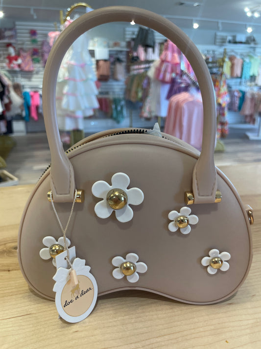 Ivory Floral Matte Jelly Dome Purse