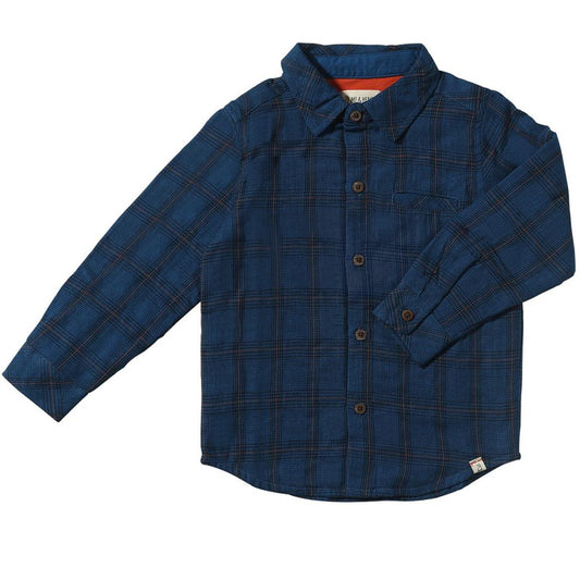 Royal/Black Micro Plaid Woven Shirt