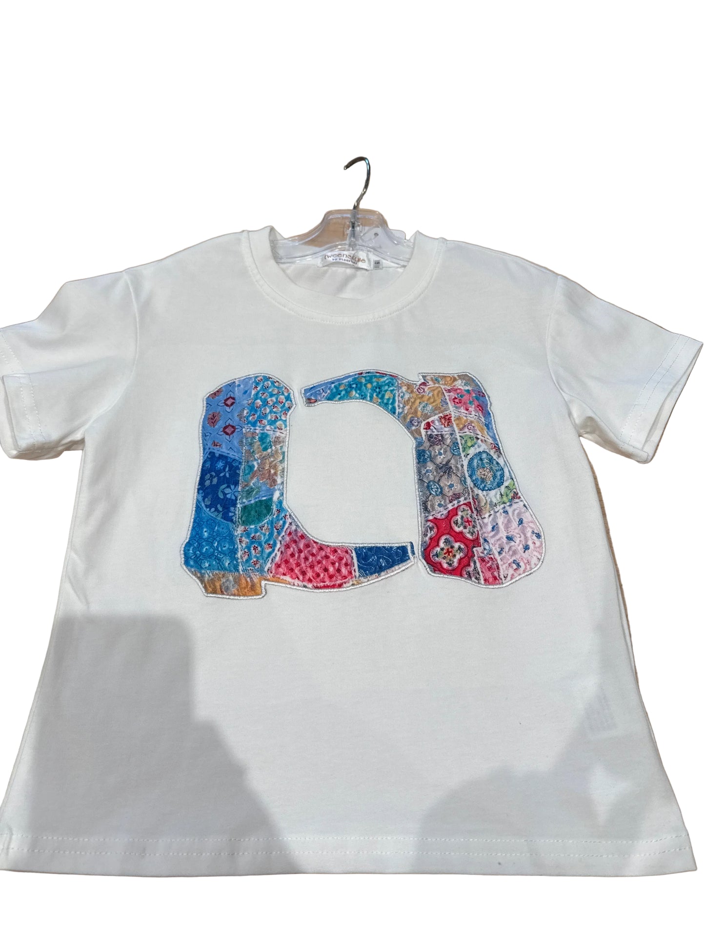 Patchwork Boots on Jersey Short Sleeve Tee
