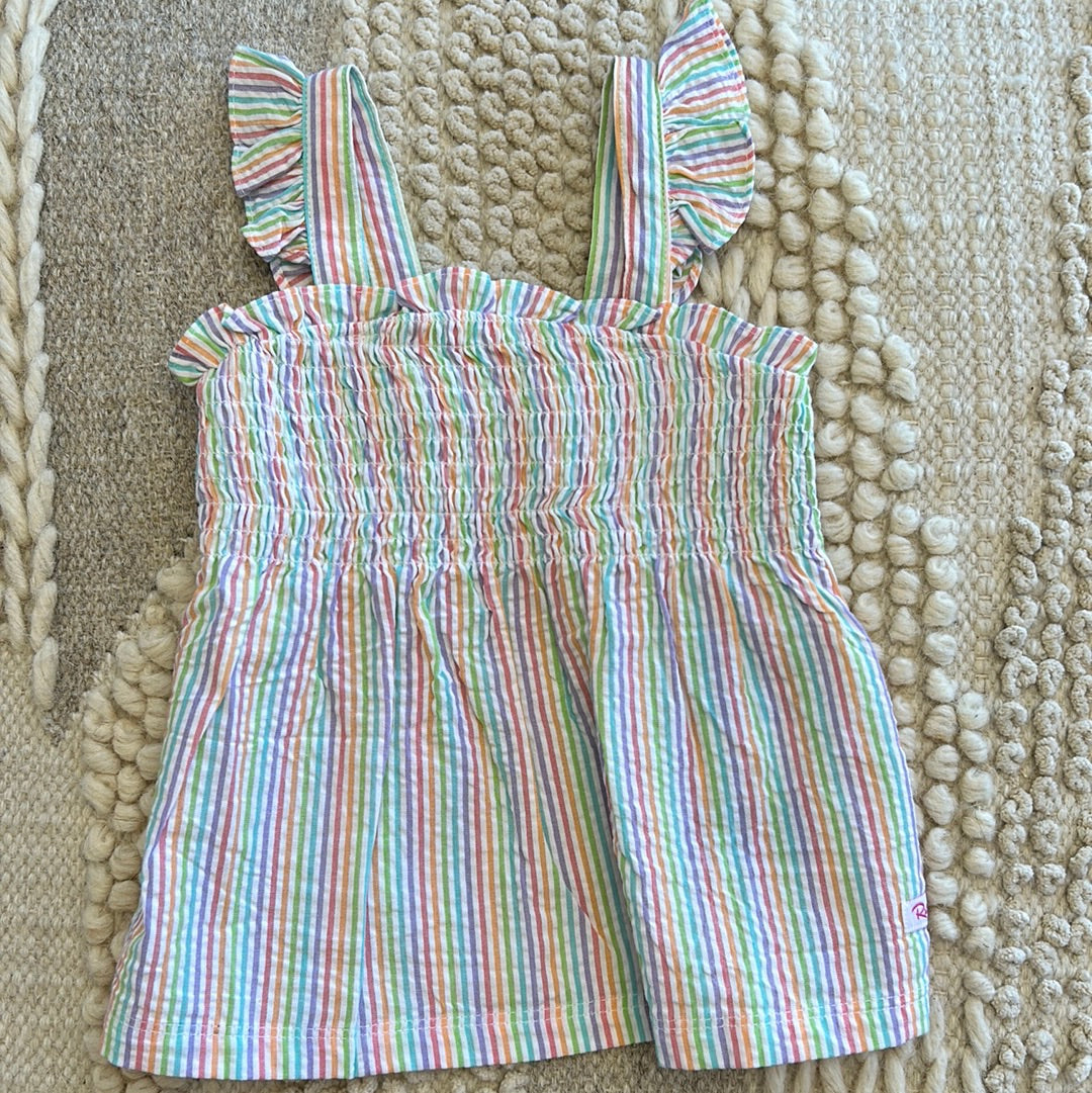 Rainbow Seersucker Smocked Tank Top