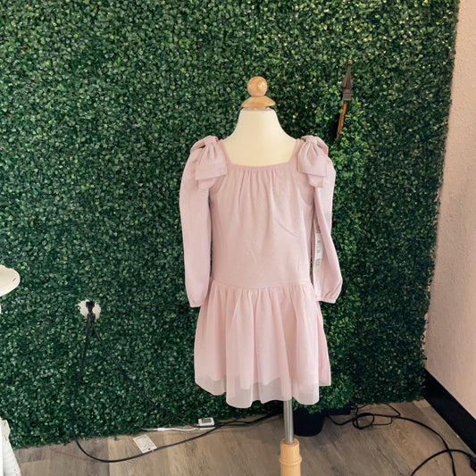 PHOEBE BOW SOFT TULLE AND SPARKLING KNIT DRESS